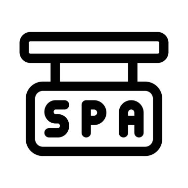 Asma Spa tabela tahtası beyaz arkaplanda izole edildi