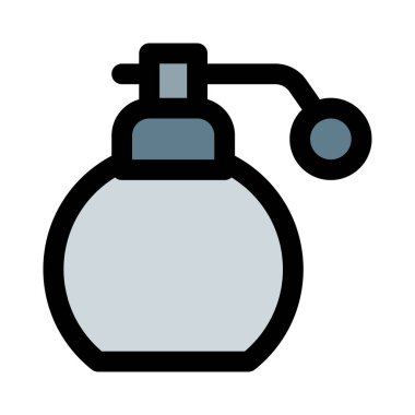 Beyaz arka planda izole edilmiş Retro parfüm şişesi