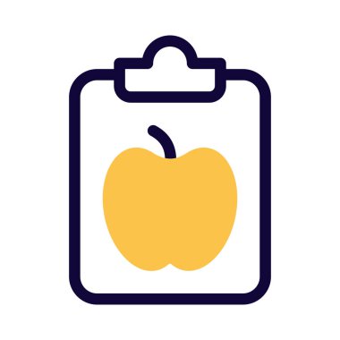 Panodaki besin bilgileri ve raporlar beyaz bir arkaplanda izole edildi