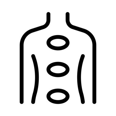 Gelişmiş iyileşme için bir kadının sırtına yerleştirilmiş taş.