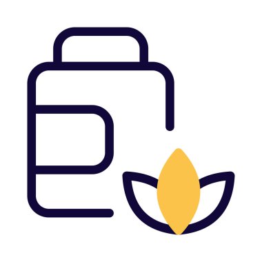 Bitkisel kaplıca ilaç şişesi beyaz arka planda izole edilmiş.