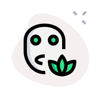 Beyaz arka planda izole edilmiş güzelleştirme için yüz maskesi terapisi