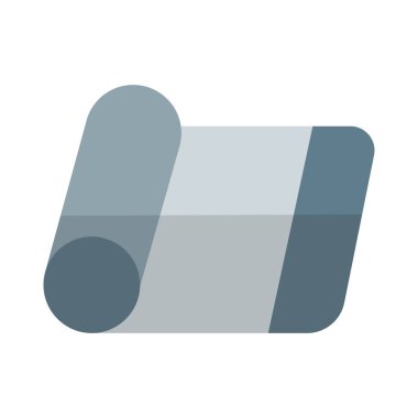 Yoga minderi beyaz arkaplanda izole bir şekilde yuvarlandı