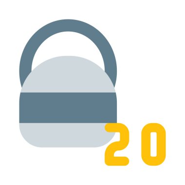 Kettle bell ağır kaldırma seti beyaz arka planda 20 kilo izole