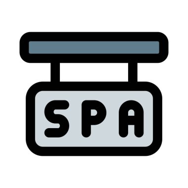 Asma Spa tabela tahtası beyaz arkaplanda izole edildi