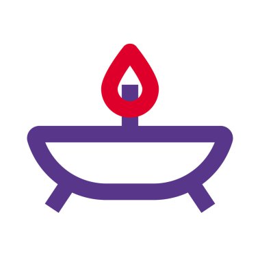 Beyaz arkaplanda izole edilmiş mum gibi dekoratif öğeler