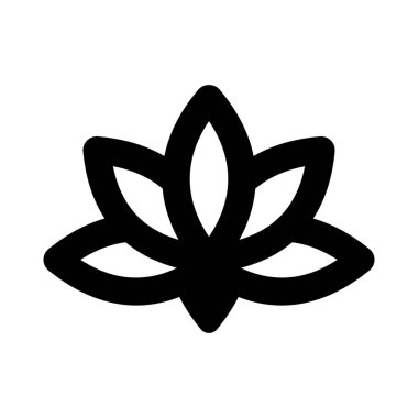Beyaz bir arkaplanda izole edilmiş bir spa sembolü olarak Lotus