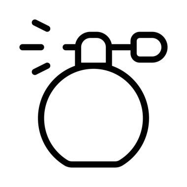 Beyaz arka planda izole edilmiş pompalı eski parfüm şişesi.