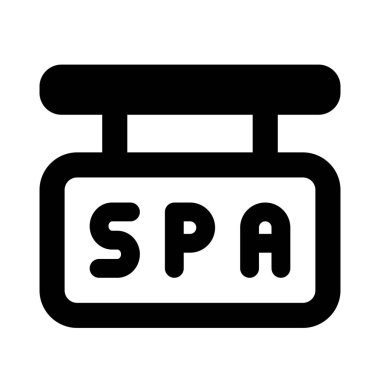 Asma Spa tabela tahtası beyaz arkaplanda izole edildi