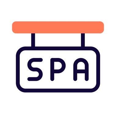 Asma Spa tabela tahtası beyaz arkaplanda izole edildi