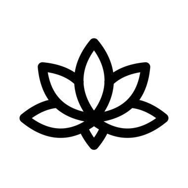 Beyaz bir arkaplanda izole edilmiş bir spa sembolü olarak Lotus