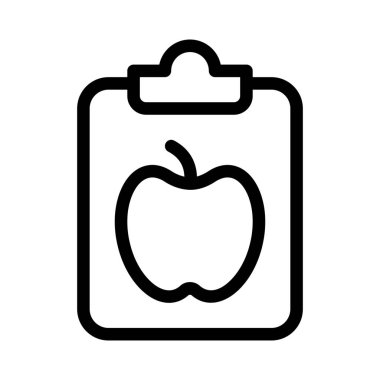 Panodaki besin bilgileri ve raporlar beyaz bir arkaplanda izole edildi