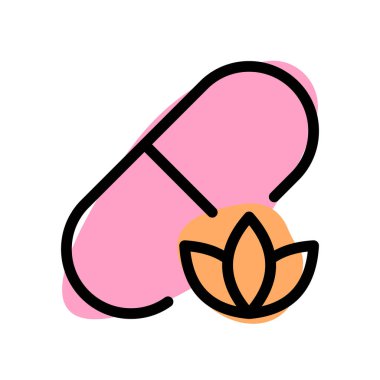 Kapsül terapisi, beyaz bir arka planda izole edilmiş spa 'daki yatıştırıcı gibi.