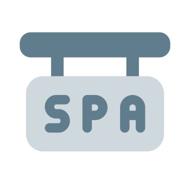 Asma Spa tabela tahtası beyaz arkaplanda izole edildi