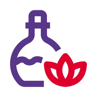 Beyaz arka planda izole edilmiş aromaterapi için parfüm depolama şişesi