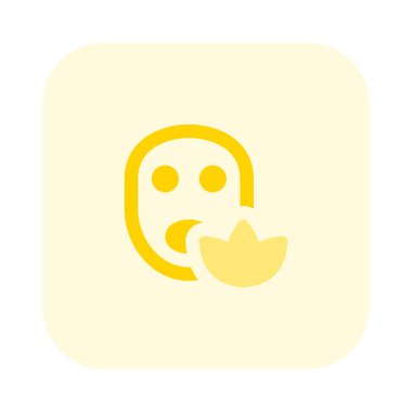 Beyaz arka planda izole edilmiş güzelleştirme için yüz maskesi terapisi