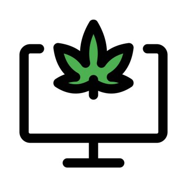 Esrar, beyaz arkaplanda izole edilmiş bilgisayarda izleniyor