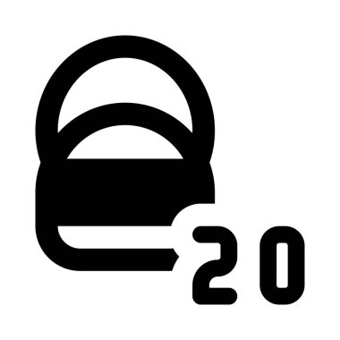 Kettle bell ağır kaldırma seti beyaz arka planda 20 kilo izole