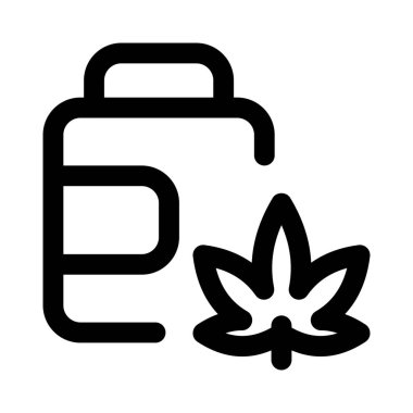 Laboratuvar, beyaz arka planda izole edilmiş marihuana şişesi yetiştirdi.