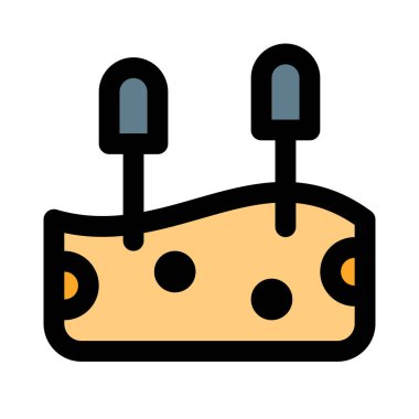 Sivri iğneli Akupres Terapisi beyaz arka planda izole edilmiş kesitli kesit görüntüsü