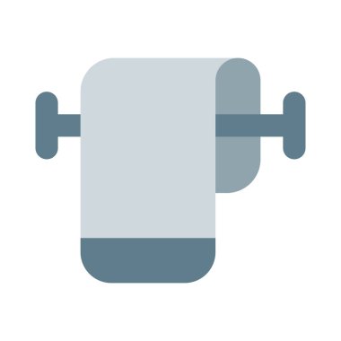 Beyaz arka planda izole edilmiş havlusu olan banyo askısı.