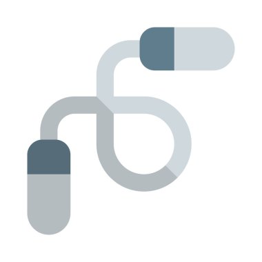 Beyaz arka planda izole edilmiş yüksek gerilim güçleriyle ip atlamak