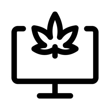 Esrar, beyaz arkaplanda izole edilmiş bilgisayarda izleniyor