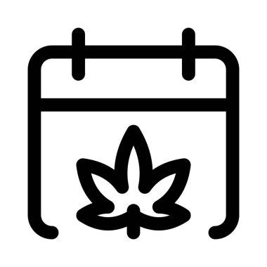 Kenevir ve takvim logosu beyaz bir arkaplanda izole edildi