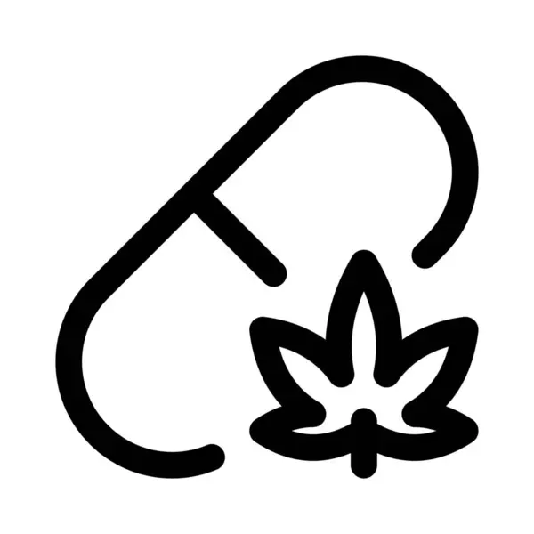 Kapsułka Zawierająca Laboratorium Uprawianej Marihuany Wyizolowanej Białym Tle — Wektor stockowy