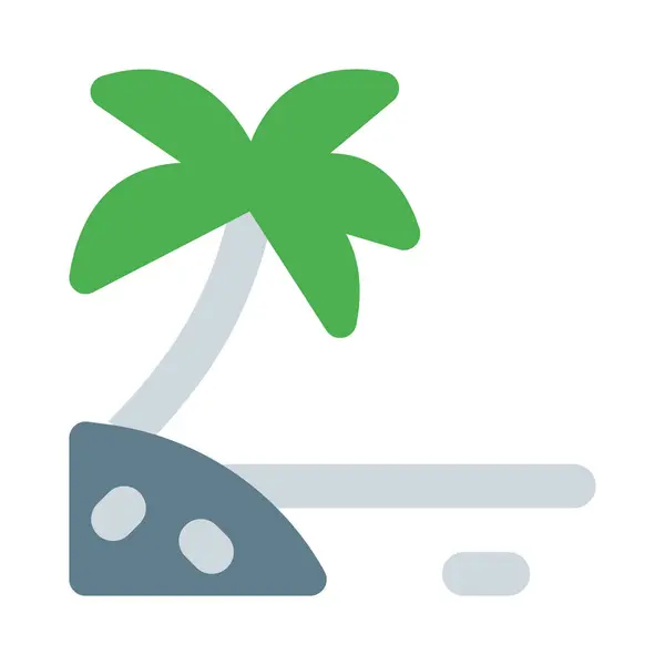 热带海滩 有棕榈树 户外度假计划 — 图库矢量图片