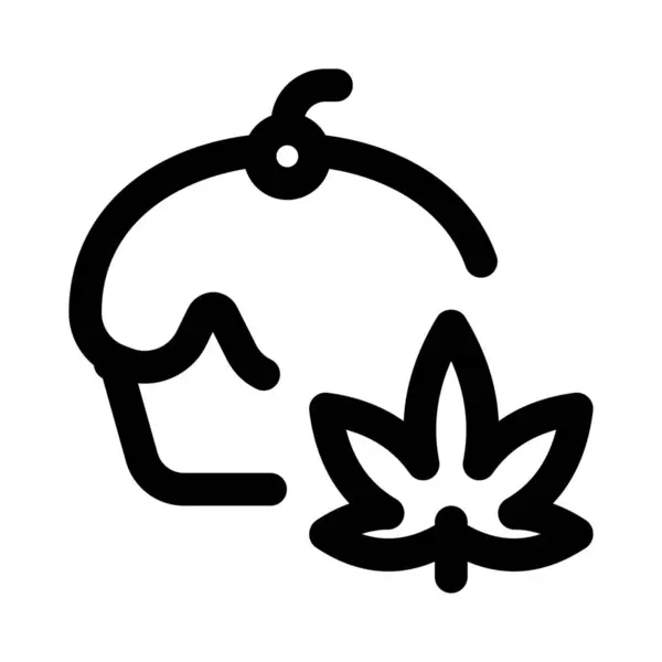 Muffins Saveur Marijuana Isolé Sur Fond Blanc — Image vectorielle