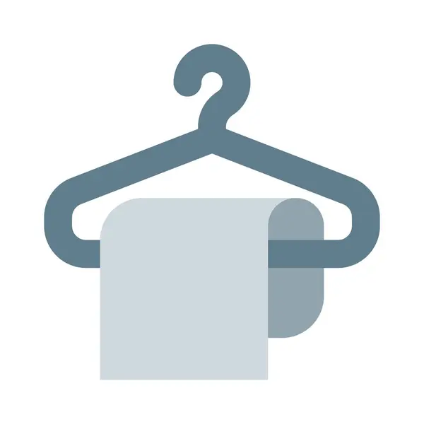 Handtuch Hängt Auf Einem Kleiderbügel Isoliert Auf Weißem Hintergrund — Stockvektor