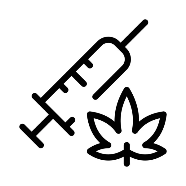 Injectievorming Van Cannabis Geïsoleerd Witte Achtergrond — Stockvector