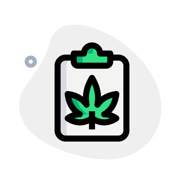 Rapport Sur Marijuana Cultivée Laboratoire Isolé Sur Fond Blanc — Image vectorielle
