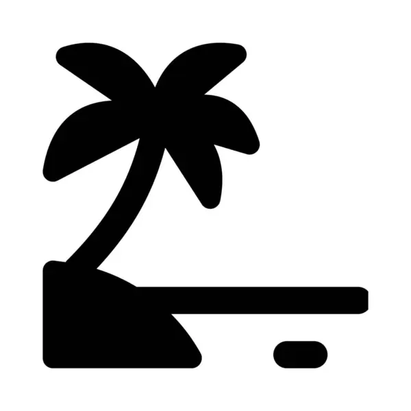 ヤシの木とトロピカルビーチ 屋外バケーションプラン — ストックベクタ
