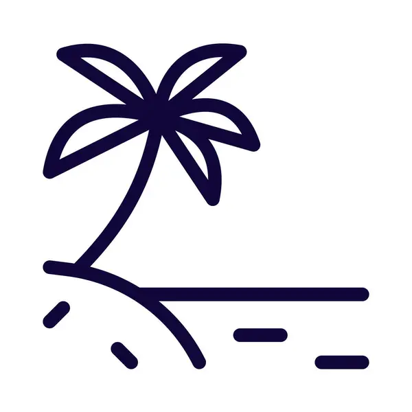 Tropická Pláž Palmami Venkovní Dovolená Plán — Stockový vektor