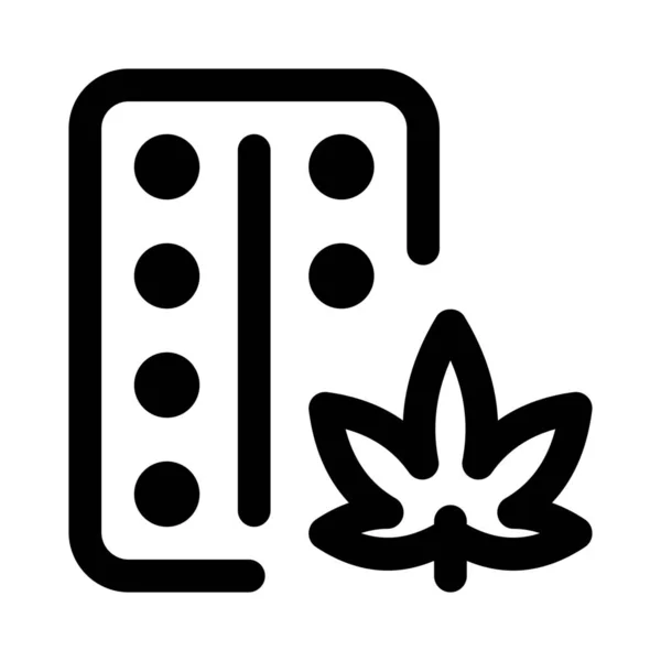 Boîte Comprimés Marijuana Isolée Sur Fond Blanc — Image vectorielle