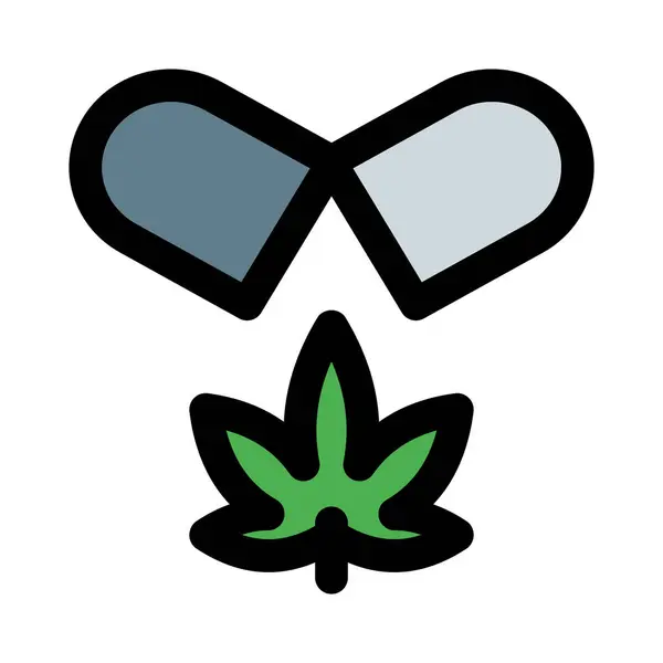 Konopná Marihuana Droga Extrahovaná Formy Kapsle — Stockový vektor