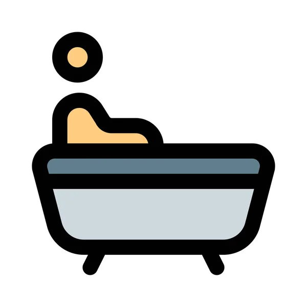 Osoba Která Koupe Koupelně Izolované Bílém Pozadí — Stockový vektor