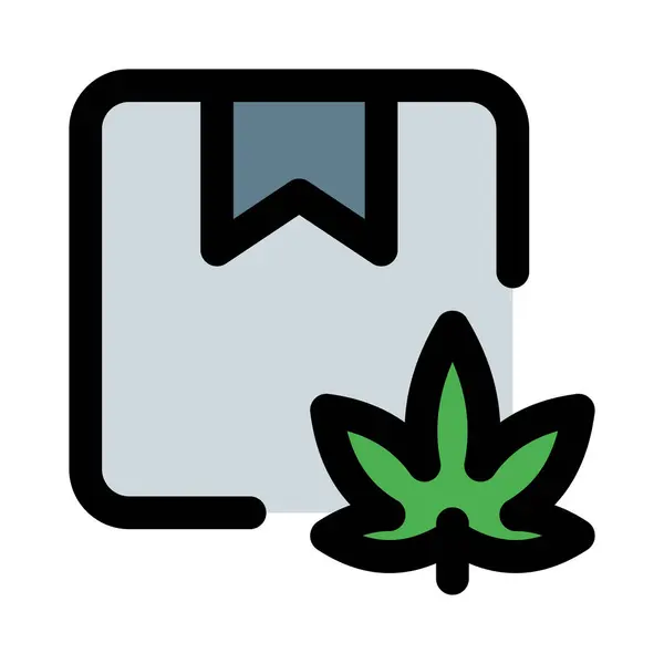 在白色背景下隔离的合法大麻盒 — 图库矢量图片