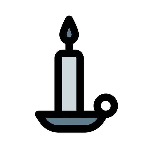 有蜡烛闪电隔离在白色背景下的复古温泉 — 图库矢量图片