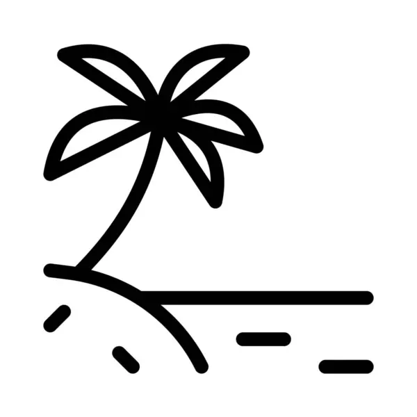 Tropisch Strand Met Palmboom Buiten Vakantieplan — Stockvector