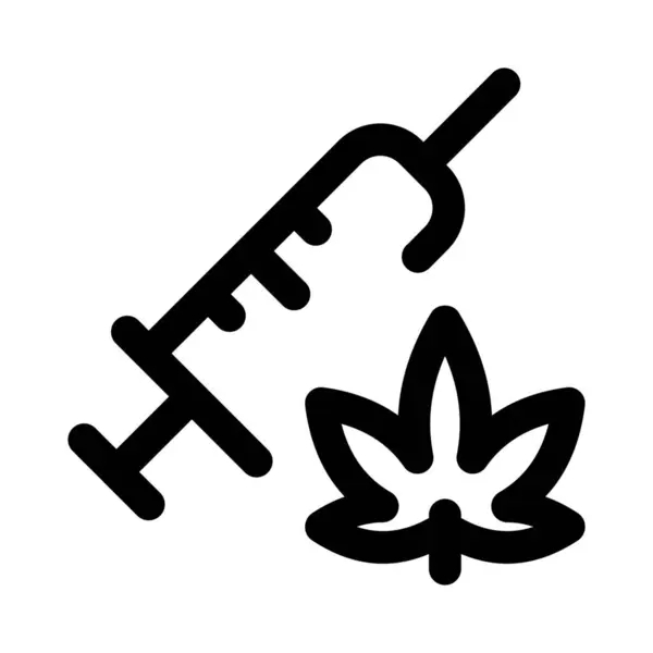 Injektionsbildung Von Cannabis Isoliert Auf Weißem Hintergrund — Stockvektor