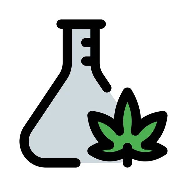 Frasco Laboratorio Cultivados Marihuana Cannabis Aislado Sobre Fondo Blanco — Vector de stock