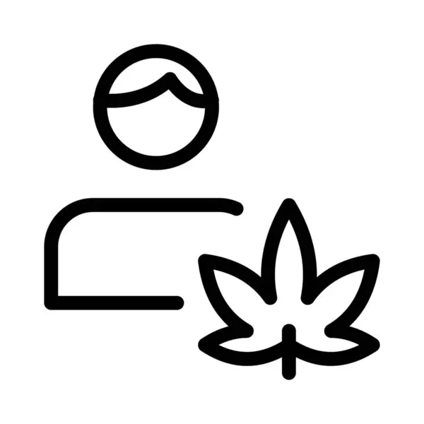 Missbruk Marijuana Isolerad Vit Bakgrund — Stock vektor