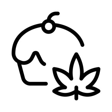 Marihuana aromalı kekler beyaz arka planda izole edilmiş.