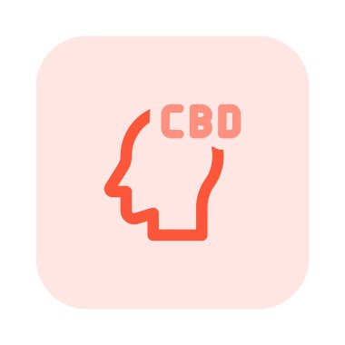 Beyaz arkaplanda izole edilmiş beyin üzerindeki CBD etkisi