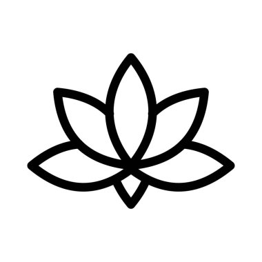 Beyaz bir arkaplanda izole edilmiş bir spa sembolü olarak Lotus