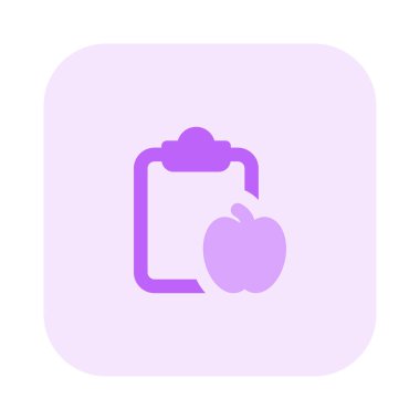 Panodaki besin bilgileri ve raporlar beyaz bir arkaplanda izole edildi