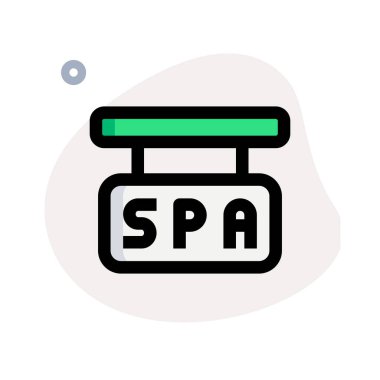 Asma Spa tabela tahtası beyaz arkaplanda izole edildi